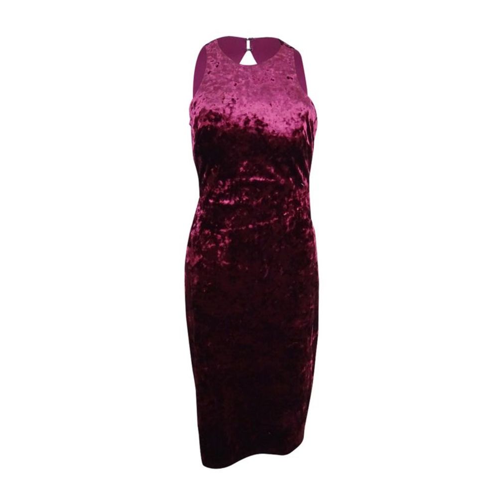 Nightway Women's Velvet Cutout-Back Bodycon Dress - Burgundy